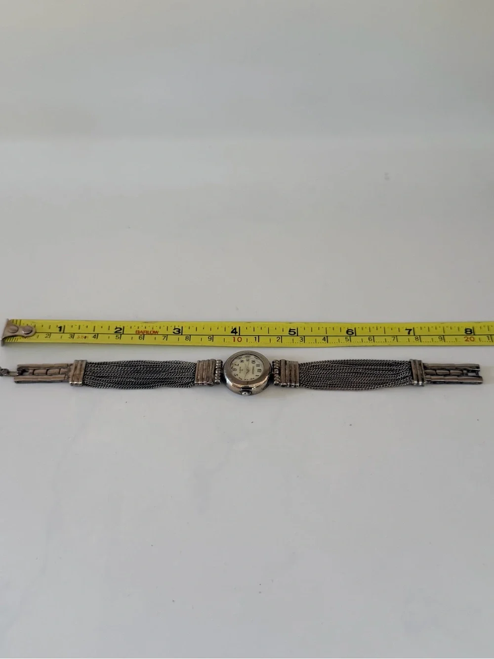 Tangent Silver-Tone Quartz Chain Link Watch